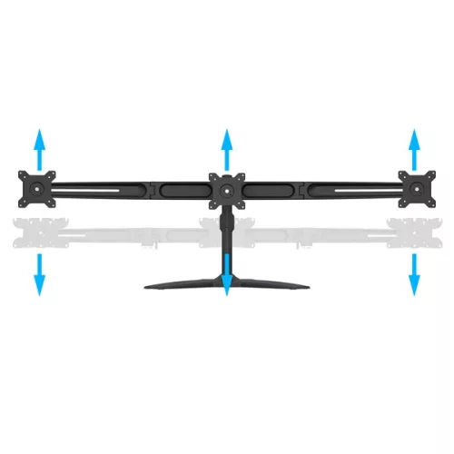 MULTIBRACKETS Asztali állvány (3 képernyős rögzítőkar), M VESA Desktopmount Triple Stand 15-24" (max.VESA: 100x100 mm)