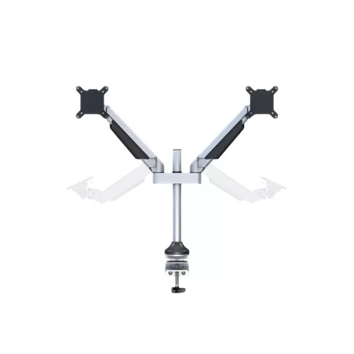 MULTIBRACKETS 2 karos asztali konzol, M VESA Gas Lift Arm Dual Silver (15-32", max.VESA: 100x100 mm, 10 kg)