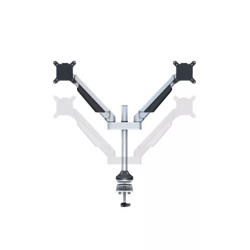 MULTIBRACKETS 2 karos asztali konzol, M VESA Gas Lift Arm Dual Silver (15-32", max.VESA: 100x100 mm, 10 kg)