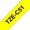 BROTHER szalag TZe-C51, Fluoreszkáló sárga alapon Fekete, Laminált, 24mm  0.94", 5 méter