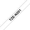 BROTHER szalag TZe-N201, Fehér alapon Fekete, Nem laminált, 3.5mm  0.13", 8 méter