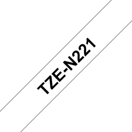 BROTHER szalag TZe-N221, Fehér alapon Fekete, Nem laminált, 9mm  0.35", 8 méter