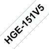 BROTHER szalag HGe-151, Átlátszó alapon Fekete, Nagy sebességű, 24mm  0.94", 8 méter, 5db/csomag