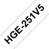 BROTHER szalag HGe-251, Fehér alapon Fekete, Nagy sebességű, 24mm  0.94", 8 méter, 5db/csomag