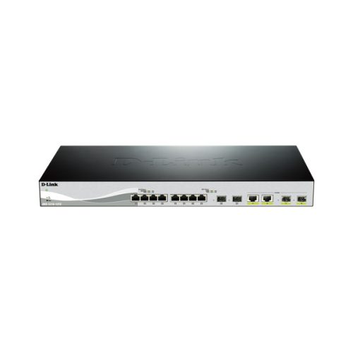 D-LINK Switch 12x10Gbps + 2xGigabit SFP+ 2xGigabit kombó SFP+ 1 konzol port Menedzselhető Rackes, DXS-1210-16TC/E