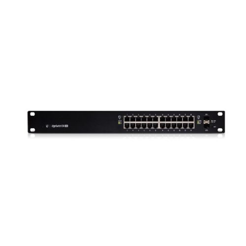 UBiQUiTi EdgeSwitch 24x1000Mbps (POE+) + 2x1000Mbps SFP, Menedzselhető, Rackes - ES-24-250W