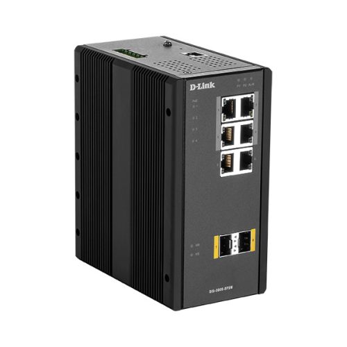 D-LINK Switch Ipari 6x1000Mbps (4xPOE) + 2xSFP Menedzselhető Rackes, DIS-300G-8PSW