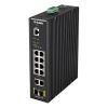 D-LINK Switch Ipari 10x1000Mbps (8xPOE) + 2xSFP + 1x konzol port Menedzselhető Fémházas,DIS-200G-12PS