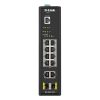 D-LINK Switch Ipari 10x1000Mbps (8xPOE) + 2xSFP + 1x konzol port Menedzselhető Fémházas,DIS-200G-12PS