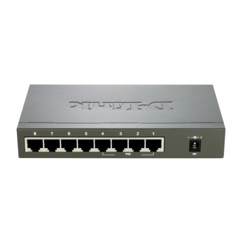 D-LINK Switch 8x100Mbps (4xPOE) Fémházas Asztali, DES-1008PA