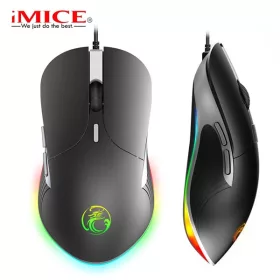  IMICE Vezetékes egér optikai, gaming X6, 6400dpi, USB, Fekete