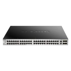   D-LINK Switch 48x1000Mbps (48xPOE) + 2xGigabit + 4xGigabit SFP+ Menedzselhető Rackes, DGS-3130-54PS/E
