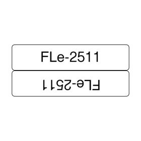   BROTHER szalag FLE2511, Elővágott, Fehér alapon feket, 21mm széles, 72db