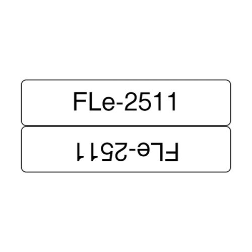 BROTHER szalag FLE2511, Elővágott, Fehér alapon feket, 21mm széles, 72db