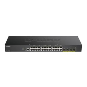   D-LINK Switch 24x1Gbps (24xPOE) + 4xGigabit SFP+ Menedzselhető Rackes, DGS-1250-28XMP/E
