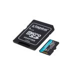   KINGSTON Memóriakártya MicroSDXC 256GB Canvas Go Plus 170R A2 U3 V30 + Adapter