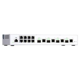   QNAP Switch QSW-M408-4C 12-port: 4x10GbE SFP+/RJ45 combo, 8x1GbE Web menedzselt