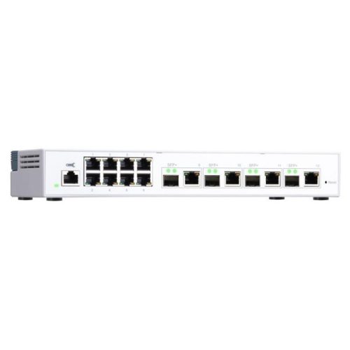 QNAP Switch QSW-M408-4C 12-port: 4x10GbE SFP+/RJ45 combo, 8x1GbE Web menedzselt