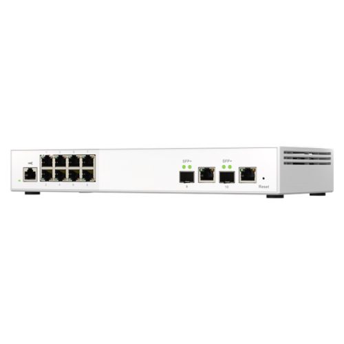 QNAP Switch QSW-M2108-2C 10-port, 8x2.5GbE, 2x10GbE SFP+/RJ45 Combo Ports,  Web Managed