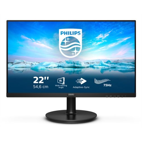 PHILIPS VA monitor 21.5" 222V8LA, 1920x1080, 16:9, 250cd/m2, 4ms, HDMI/VGA/DisplayPort, hangszóró