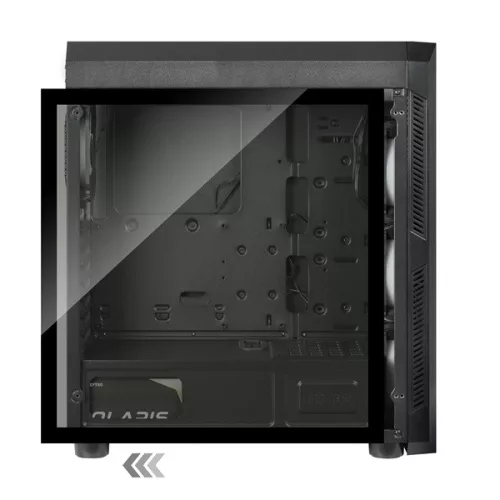 CHIEFTEC Ház Gaming Scorpion 3 ATX, 4x120mm RGB ventilátor, RGB vezérlő, Tápegység nélkül, Edzett Üveg, Fekete