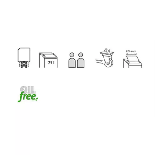 DAHLE Iratmegsemmisítő PaperSAFE® 23380, 15 lap (A4/80gr), CD/kártya/kapocs vágás, P-4/F-1/O-1/T-4/E-3, 25 liter