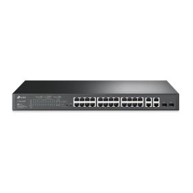   TP-LINK Switch 24x100Mbps (24xPOE) + 4x1000Mbps + 2xGigabit SFP, Menedzselhető, SL2428P