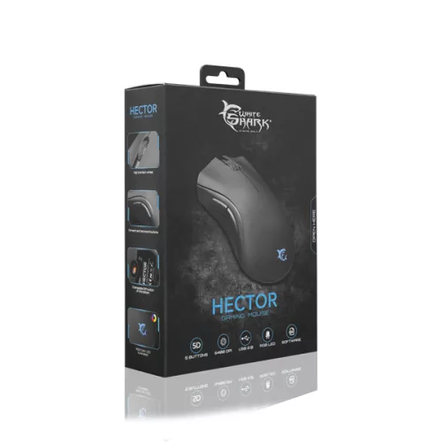 WHITE SHARK GM-5008 HECTOR gamer egér, 6400 dpi