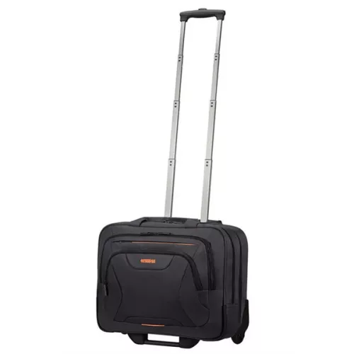 AMERICAN TOURISTER Gurulós Notebook táska 88533-1070, Rolling Tote 15.6" (Fekete/Narancssárga) -AT WORK