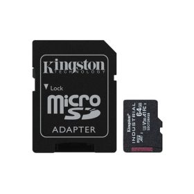   KINGSTON Memóriakártya MicroSDXC 64GB Industrial C10 A1 pSLC + Adapter