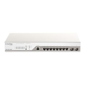   D-LINK Switch 8x1000Mbps(8xPOE)  + 2xGigabit SFP Fémházas, Menedzselhető (130W POE) + 1 év Nuclias, DBS-2000-10MP/E