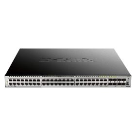   D-LINK Switch 44x1000Mbps(44xPOE) + 4xGigabit SFP+ + 4xGigabit SFP kombó Menedzselhető, Rackes (370W POE), DGS-3630-52PC
