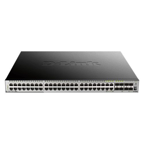 D-LINK Switch 44x1000Mbps(44xPOE) + 4xGigabit SFP+ + 4xGigabit SFP kombó Menedzselhető, Rackes (370W POE), DGS-3630-52PC