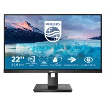   PHILIPS IPS monitor 21.5" 222S1AE, 1920x1080, 16:9 250cd/m2, 4ms, 75Hz, VGA/DVI-D/DisplayPort/HDMI, hangszóró