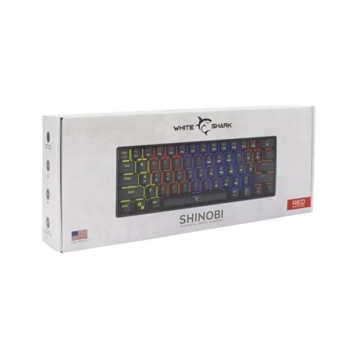 WHITE SHARK SHINOBI mechanikus (red switch) gamer billentyűzet, fekete (angol)