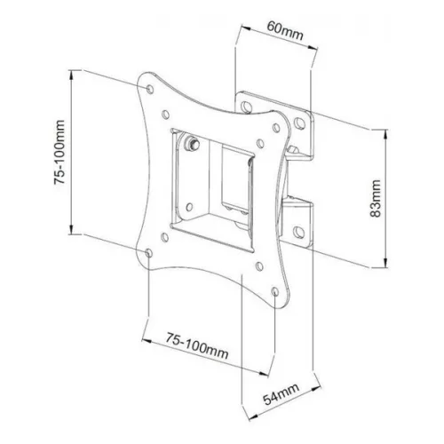 SBOX LCD-900B 13"-30" fali konzol, dönthető, forgatható, 100x100, max 30 kg, fekete