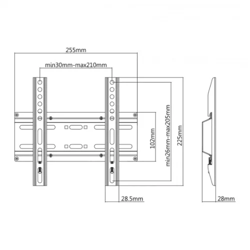 SBOX PLB-2522F fali konzol fix, 200x200, 23"-42", max 35 kg