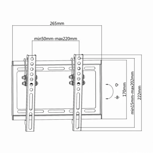 SBOX PLB-3422T fali konzol, dönthető, 23"-42", 200x200, max 35 kg