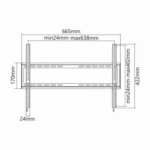 SBOX PLB-2264F 37"-70" fali konzol, fix, 600x400, max. 35 kg, fekete