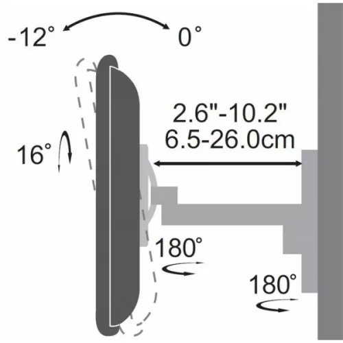 SBOX LCD-2901 fali konzol, dönthető, forgatható, 19"-37", 200x200, max 25 kg