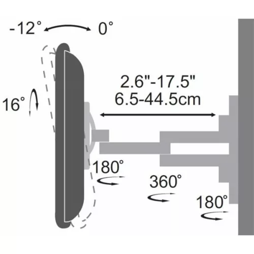 SBOX LCD-2903 fali konzol, dönthető, forgatható, 19"-37", 200x200, max 25 kg