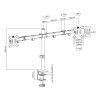 SBOX LCD-352/2 Asztali dupla monitor tartó konzol, dönthető, forgatható, 13"-32", 100x100, max 10 kg