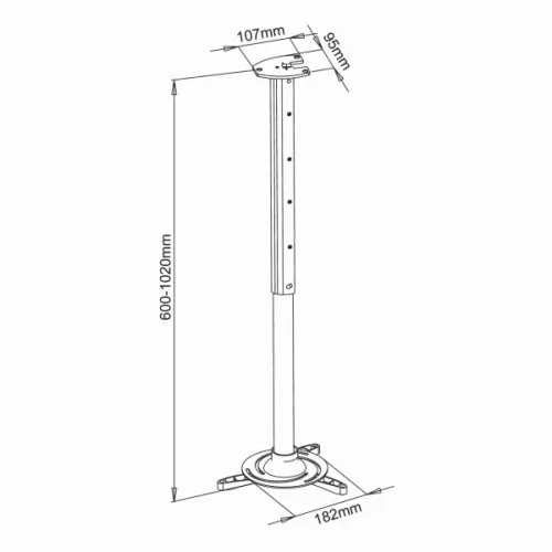 SBOX PM-102XL Mennyezeti projektor tartó konzol, forgatható, dönthető, max. 15 kg