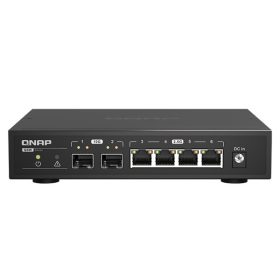   QNAP Switch 4x2500Mbps + 2x10000Mbps SFP+, Nem Menedzselhető, Asztali - QSW-2104-2S