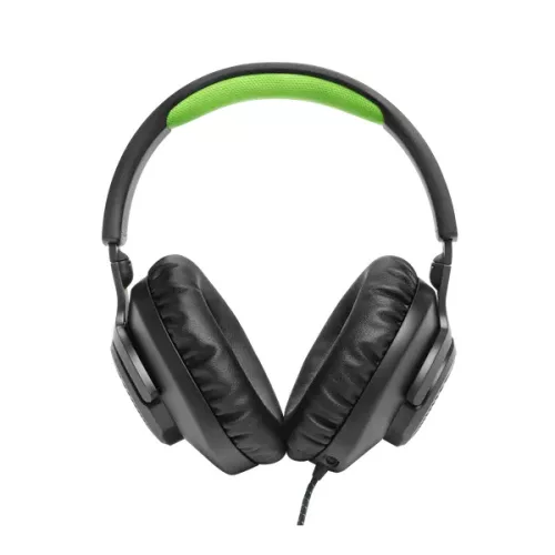 JBL Quantum 100X Console (Vezetékes, gaming fejhallgató levehető mikrofonnal), Fekete/Zöld