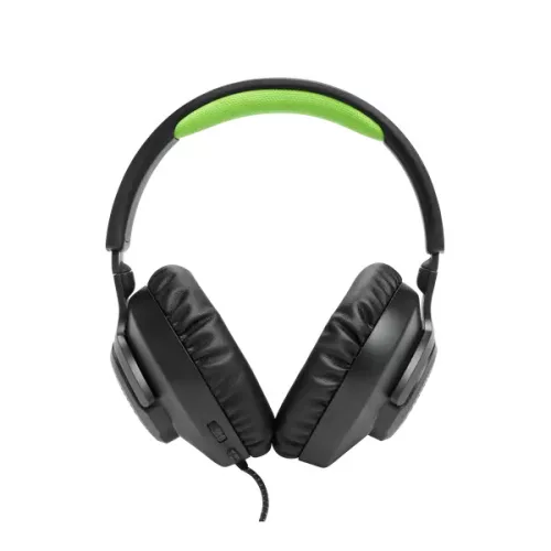 JBL Quantum 100X Console (Vezetékes, gaming fejhallgató levehető mikrofonnal), Fekete/Zöld