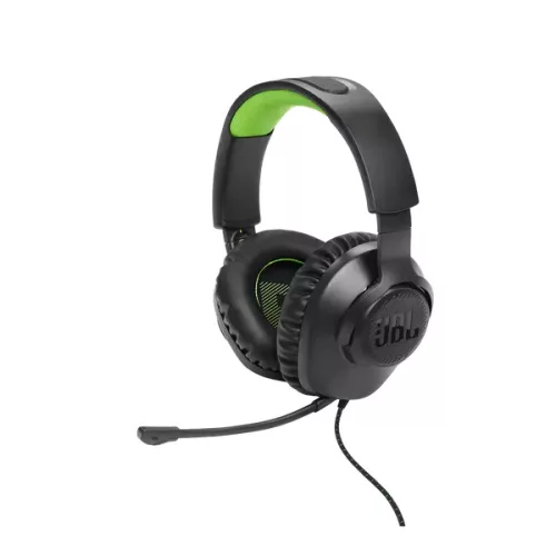 JBL Quantum 100X Console (Vezetékes, gaming fejhallgató levehető mikrofonnal), Fekete/Zöld