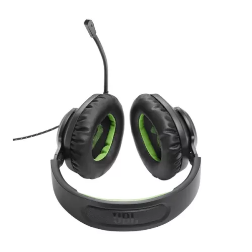 JBL Quantum 100X Console (Vezetékes, gaming fejhallgató levehető mikrofonnal), Fekete/Zöld