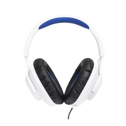 JBL Quantum 100P Console (Vezetékes, gaming fejhallgató levehető mikrofonnal), Fehér/Kék