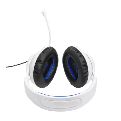 JBL Quantum 100P Console (Vezetékes, gaming fejhallgató levehető mikrofonnal), Fehér/Kék